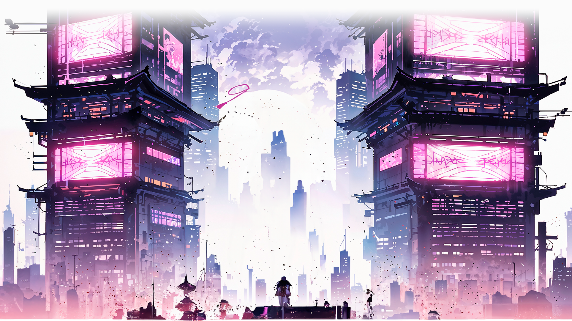 Fondo Ciudad estilo japones futurisa