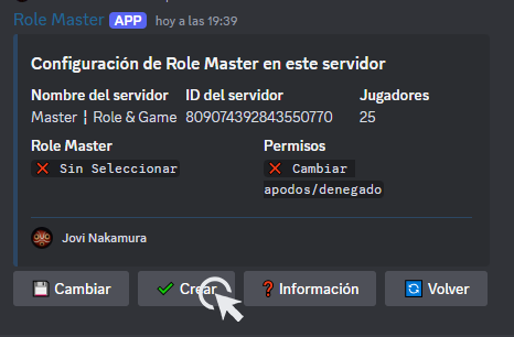 Imagen de captura de pantalla haciendo  clic en el boton "Crear"