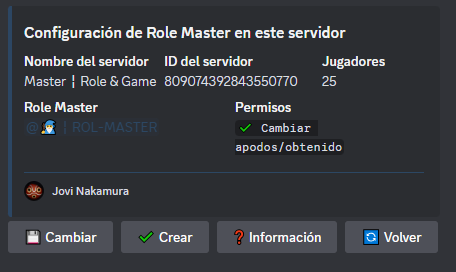 Imagen de captura de pantalla mostrandonos como se ha creado el rol de Role Master